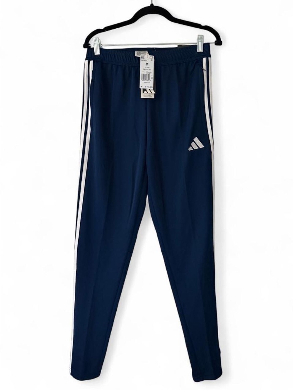 Adidas Men’s Tiro Essentials Training Track Pants - Blue with White Stripes